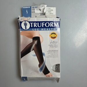 Truform 1772 3XL White Compression Stockings 15-20 mmHg Open Toe Knee High Lites